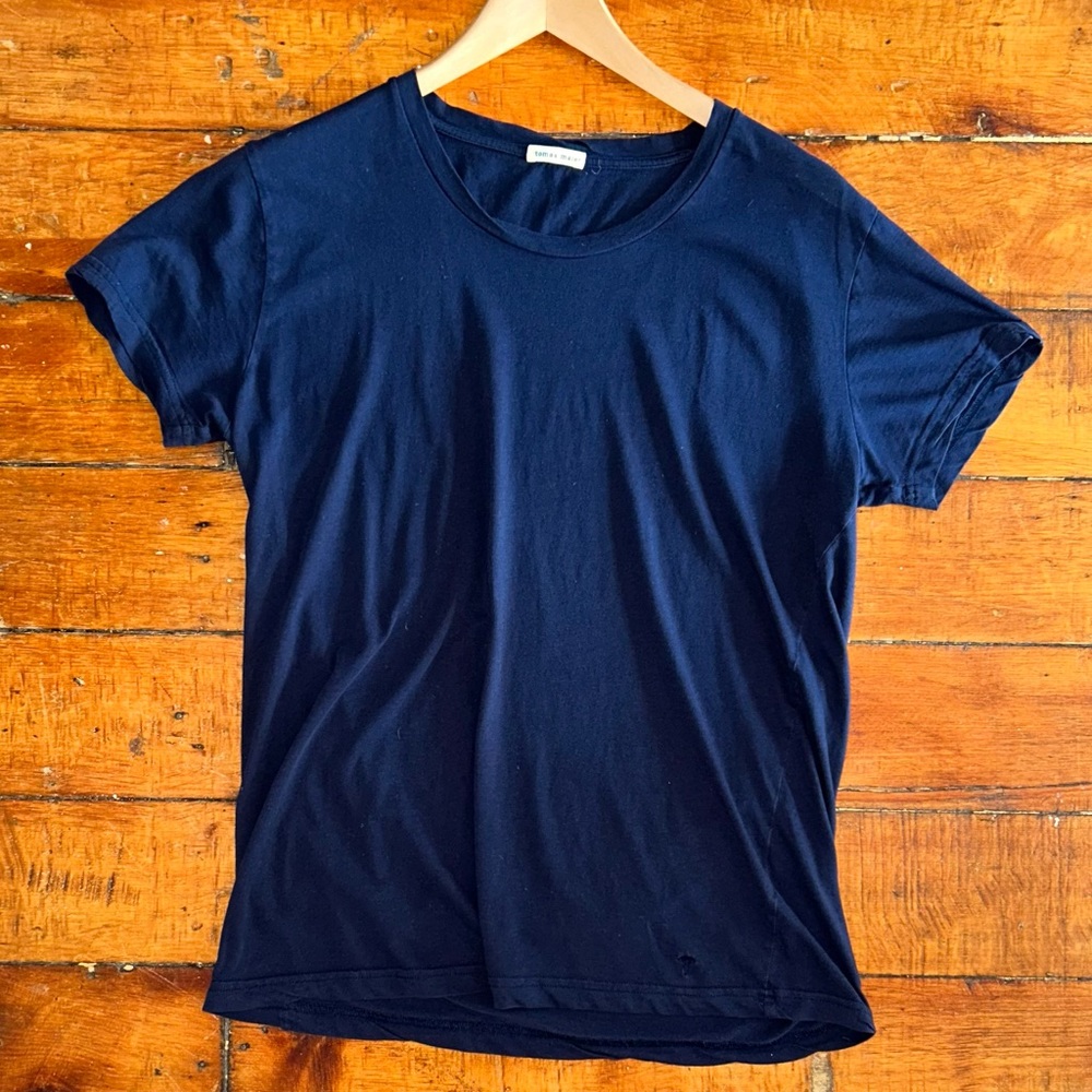 Blue cotton shirt sleeve shirt